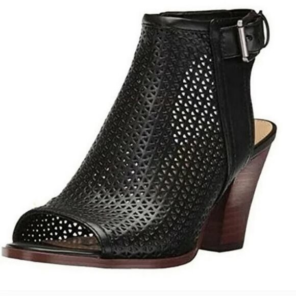 Sam Edelman Shoes - Sam Edelman Black Henri Peek A Boo Open Toe Black Heel Shoes Size 8.5M